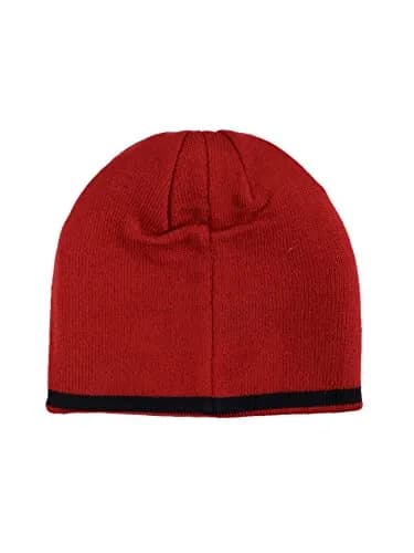 Tommy Hilfiger Boy's Patchwork Stripe Reversible Beanie Scarlet Sage | 100% Acrylic Winter Hat thumbnail 3