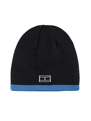 Tommy Hilfiger Boy's Patchwork Stripe Reversible Beanie, Mesmerizing Blue, 100% Acrylic thumbnail 2