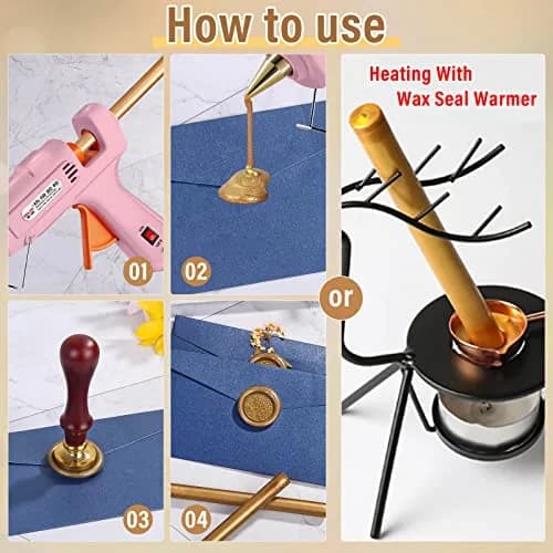 PAXCOO Sealing Wax Sticks, 20pcs, Antique Gold | Easy Glue Gun Application for Crafts & Invitations thumbnail 6