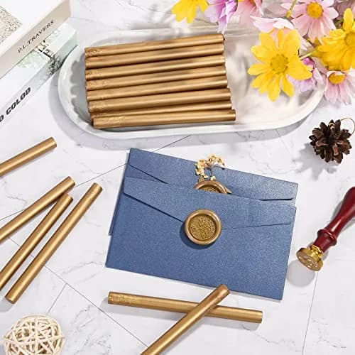 PAXCOO Sealing Wax Sticks, 20pcs, Antique Gold | Easy Glue Gun Application for Crafts & Invitations thumbnail 3