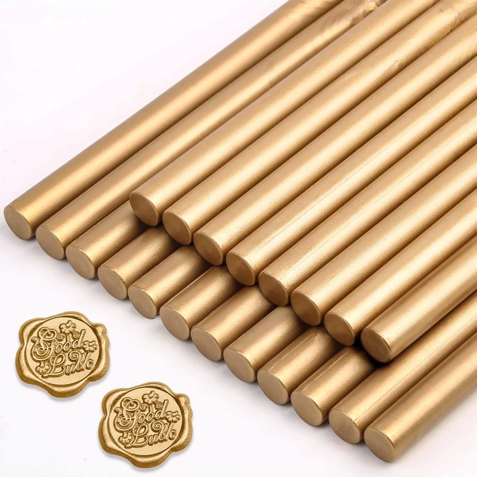 PAXCOO Sealing Wax Sticks, 20pcs, Antique Gold | Easy Glue Gun Application for Crafts & Invitations - main product image