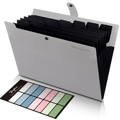 SKYDUE Accordion File Organizer 8 Pockets 32.5 cm (12.8 in) | Portable Document Paper Organizer for Office, School, Home thumbnail 1