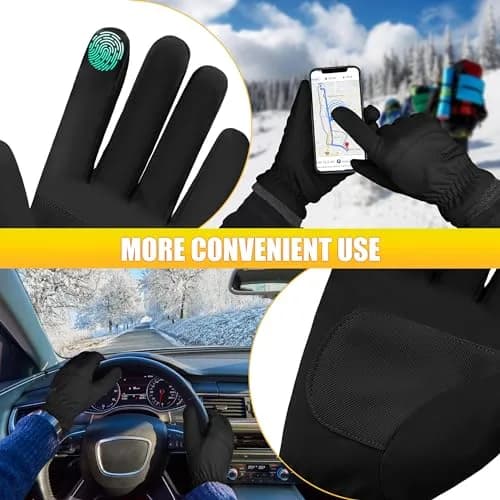 ihuan Waterproof Ski Gloves for Men & Women, Warm Snow Cycling Cold Weather Gloves | Touchscreen Compatible thumbnail 5