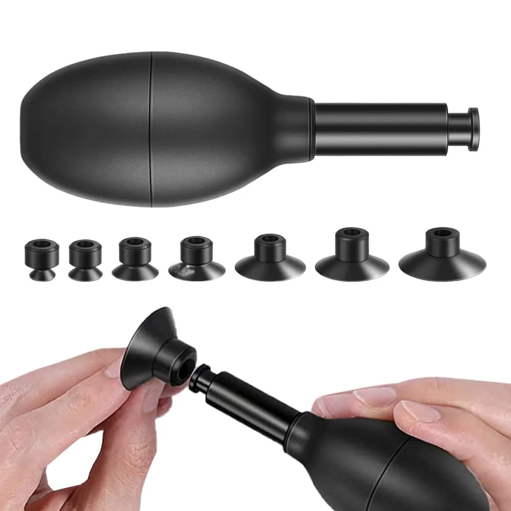 EastVita Lens Sucker Kit 8-in-1 with 7 Interchangeable Suction Cups | Strong Suction Manual Vacuum Suction Pen — 1pc Pen + 7pcs Suction Cup Set