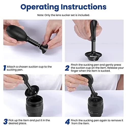 EastVita Lens Sucker Kit 8-in-1 with 7 Interchangeable Suction Cups | Strong Suction Manual Vacuum Suction Pen thumbnail 6