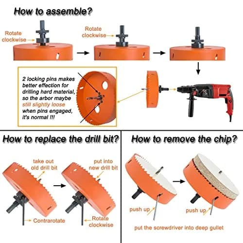 VIKITON 6 inch Hole Saw for Wood, Metal, Plastic & Drywall | Bi-Metal Construction, 152mm Diameter thumbnail 5