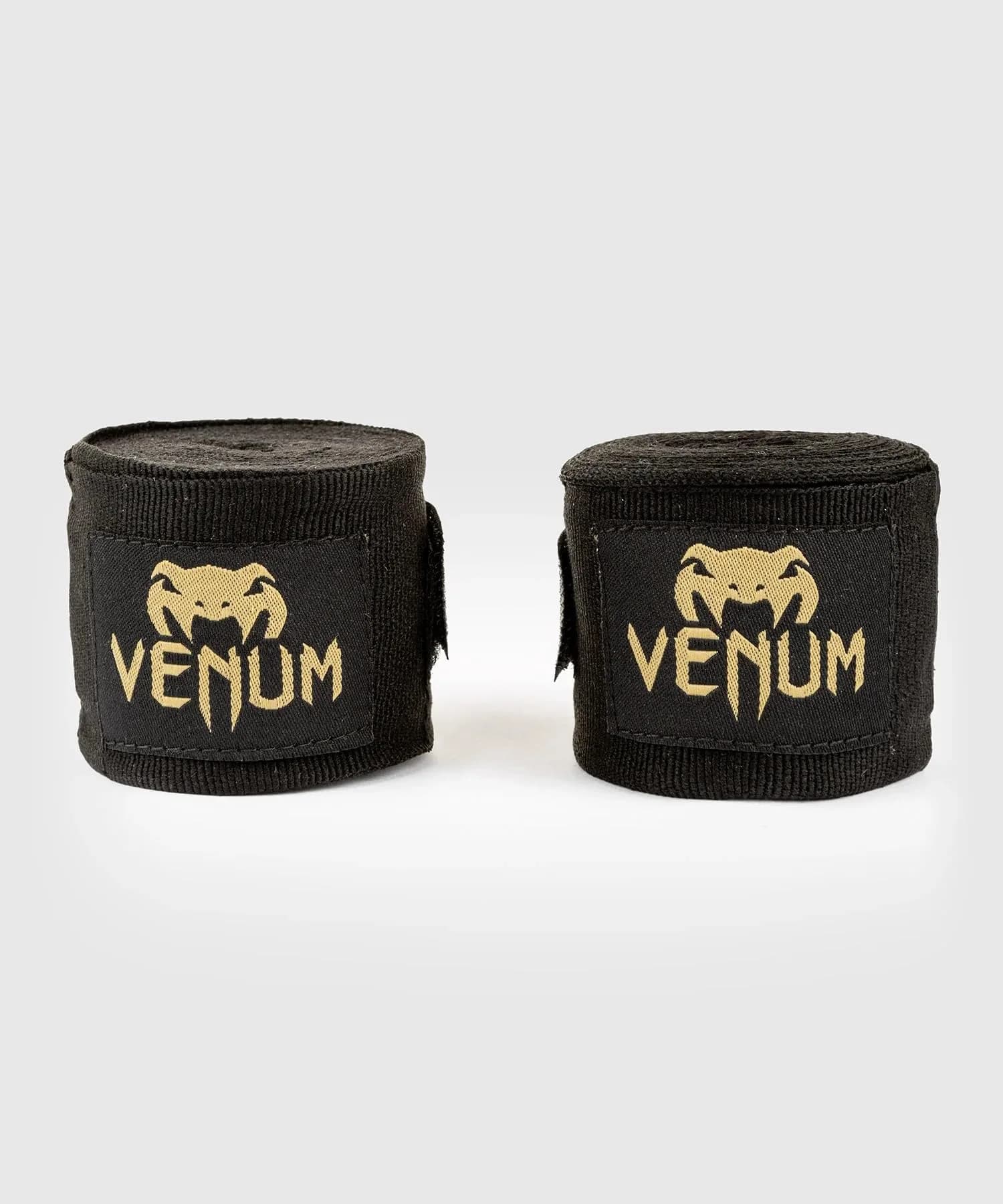 Venum Kontact Boxing Hand Wraps - Black/Gold, 180 in | Elastic Cotton Support for Boxing & MMA