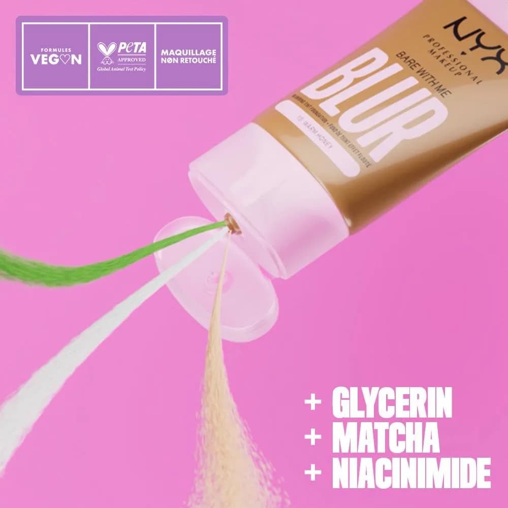 NYX PROFESSIONAL MAKEUP Bare With Me Blur Skin Tint Foundation Deep Bronze 29.76 ml (1.01 Fl Oz) | Matte Blurred Finish with Matcha & Niacinamide - view 5