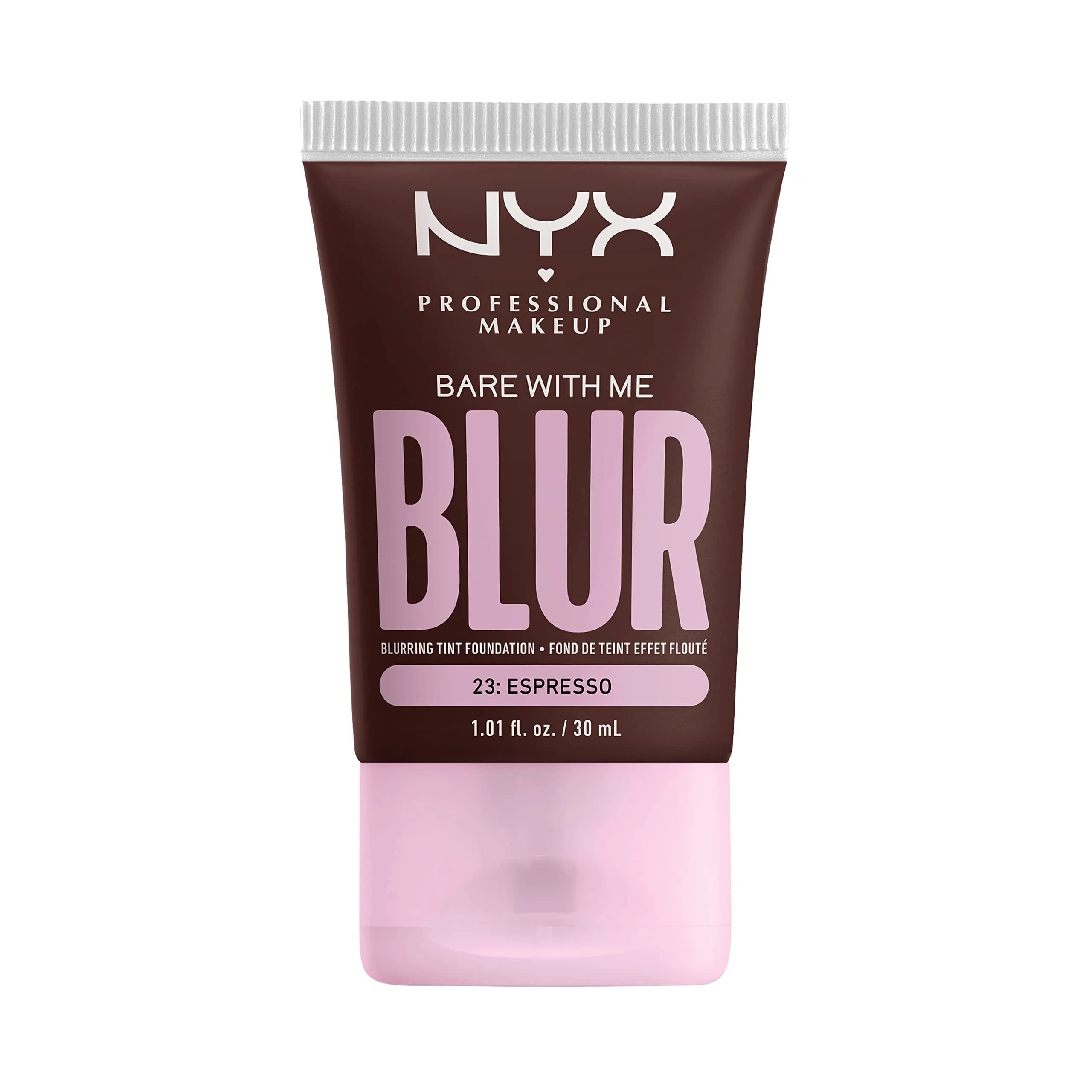 NYX PROFESSIONAL MAKEUP Bare With Me Blur Skin Tint Foundation Espresso 30ml (1.01 Fl Oz) | Matte Blurred Finish — 23 Espresso