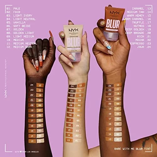 NYX PROFESSIONAL MAKEUP Bare With Me Blur Skin Tint Foundation Make Up with Matcha, Glycerin & Niacinamide - Light Ivory thumbnail 5