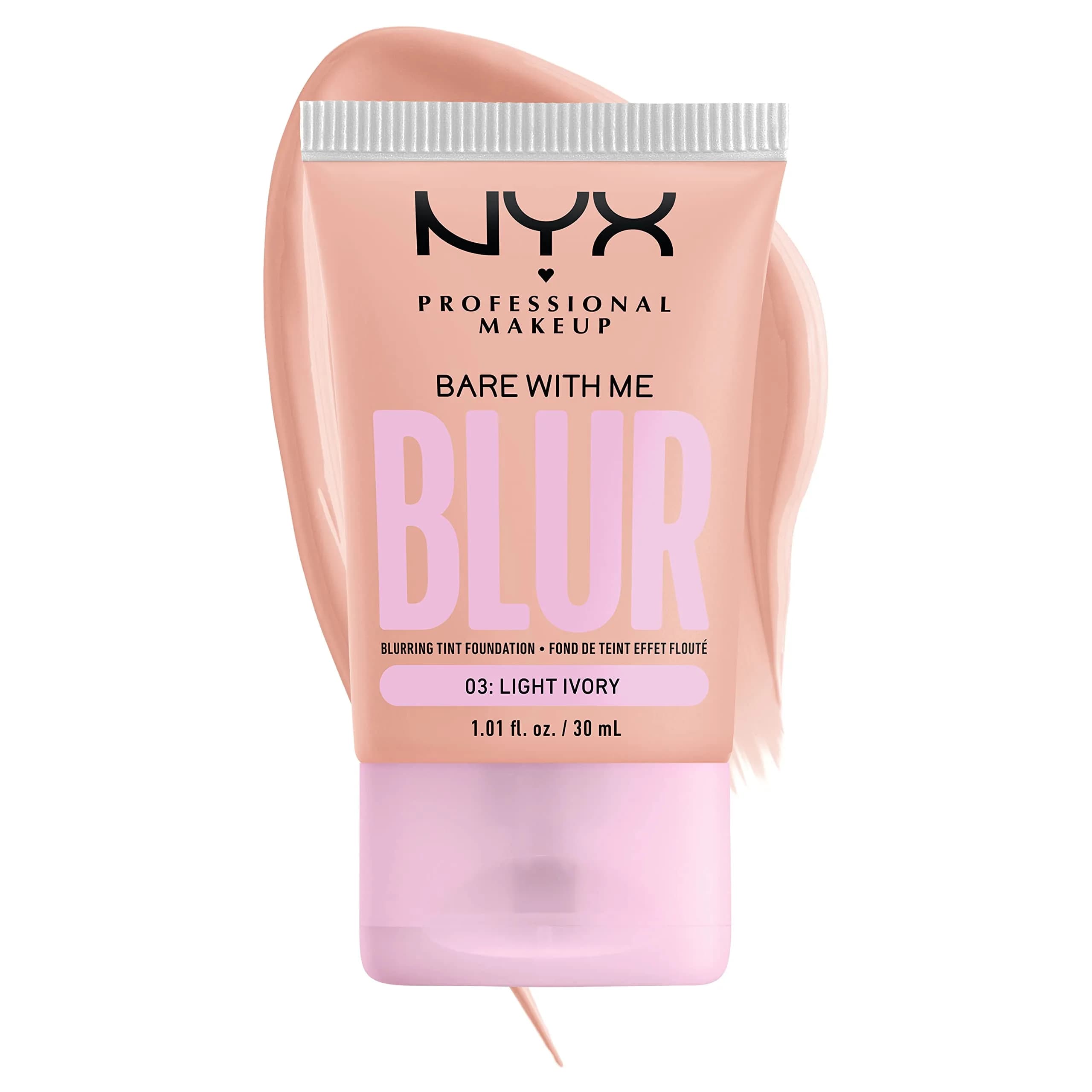 NYX PROFESSIONAL MAKEUP Bare With Me Blur Tint Foundation Light Ivory 30ml (1.01 Fl Oz) | Matte Blurred Finish - view 7