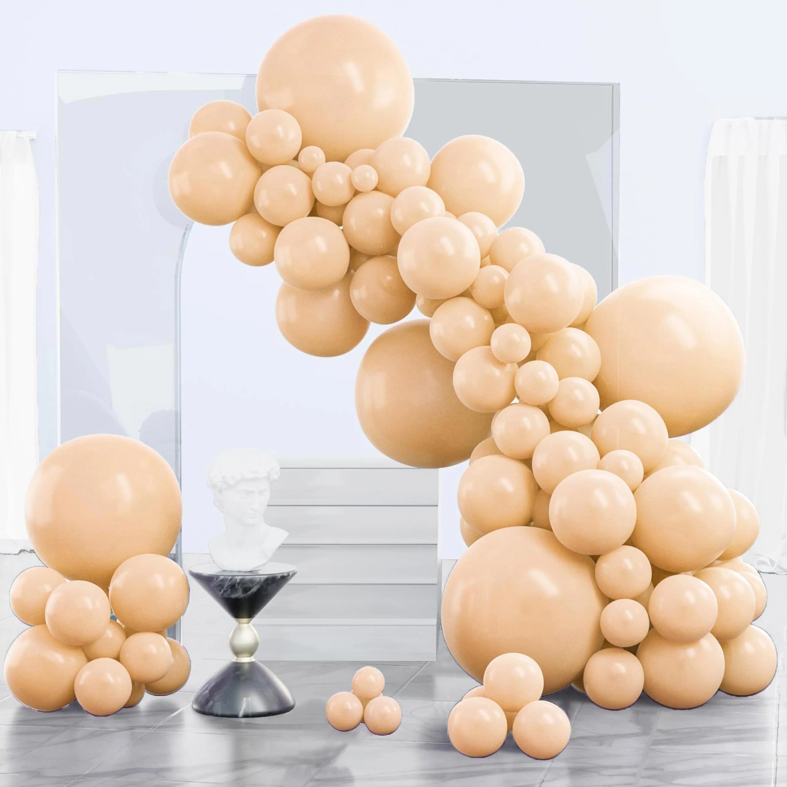 PartyWoo Nude Balloons 140pcs Apricot Boho Fall Color Assorted Sizes | 18 12 10 5 Inch