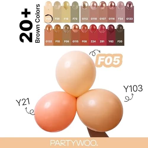 PartyWoo Nude Balloons 140pcs Apricot Boho Fall Color Assorted Sizes | 18 12 10 5 Inch thumbnail 4