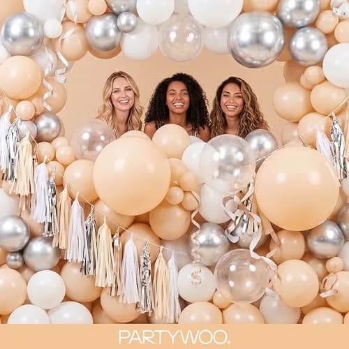 PartyWoo Nude Balloons 140pcs Apricot Boho Fall Color Assorted Sizes | 18 12 10 5 Inch thumbnail 5