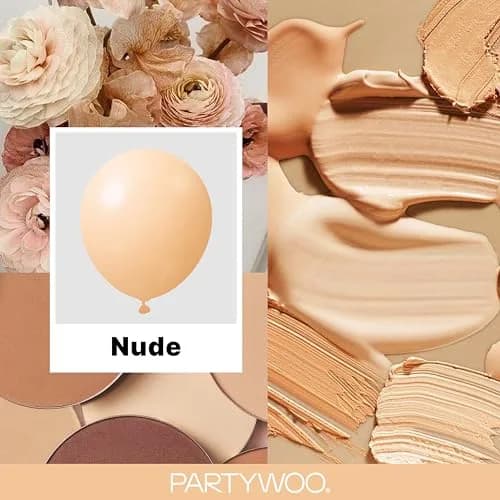 PartyWoo Nude Balloons 140pcs Apricot Boho Fall Color Assorted Sizes | 18 12 10 5 Inch thumbnail 2