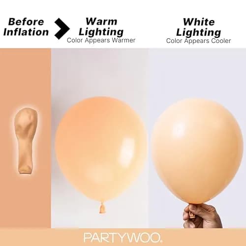 PartyWoo Nude Balloons 140pcs Apricot Boho Fall Color Assorted Sizes | 18 12 10 5 Inch thumbnail 3
