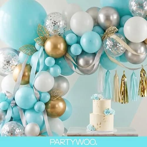PartyWoo Teal Balloons 140 Count (Pack of 1) | Assorted Colors for Parties thumbnail 8