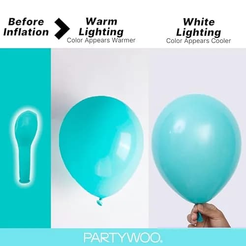 PartyWoo Teal Balloons 140 Count (Pack of 1) | Assorted Colors for Parties thumbnail 3