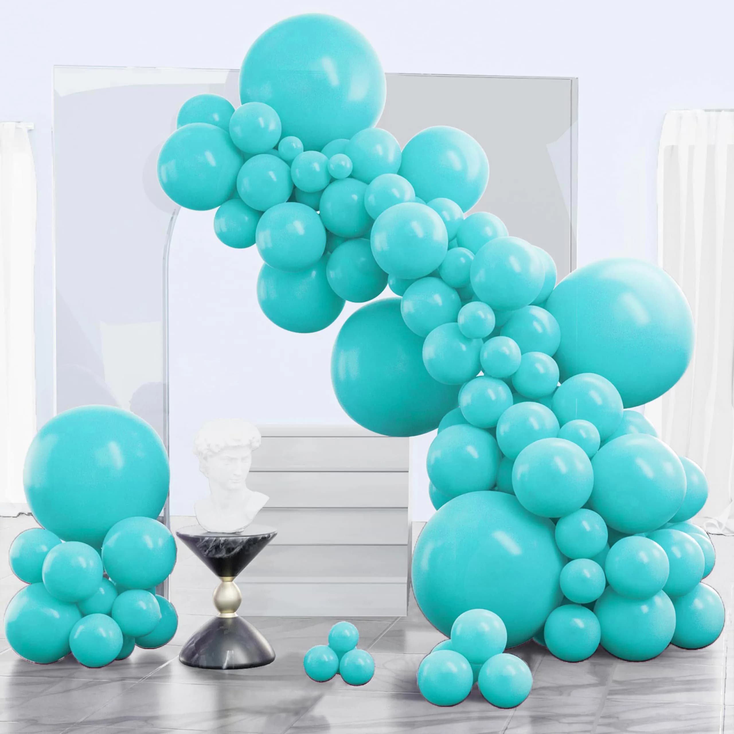 PartyWoo Teal Balloons 140 Count (Pack of 1) | Assorted Colors for Parties - main product image