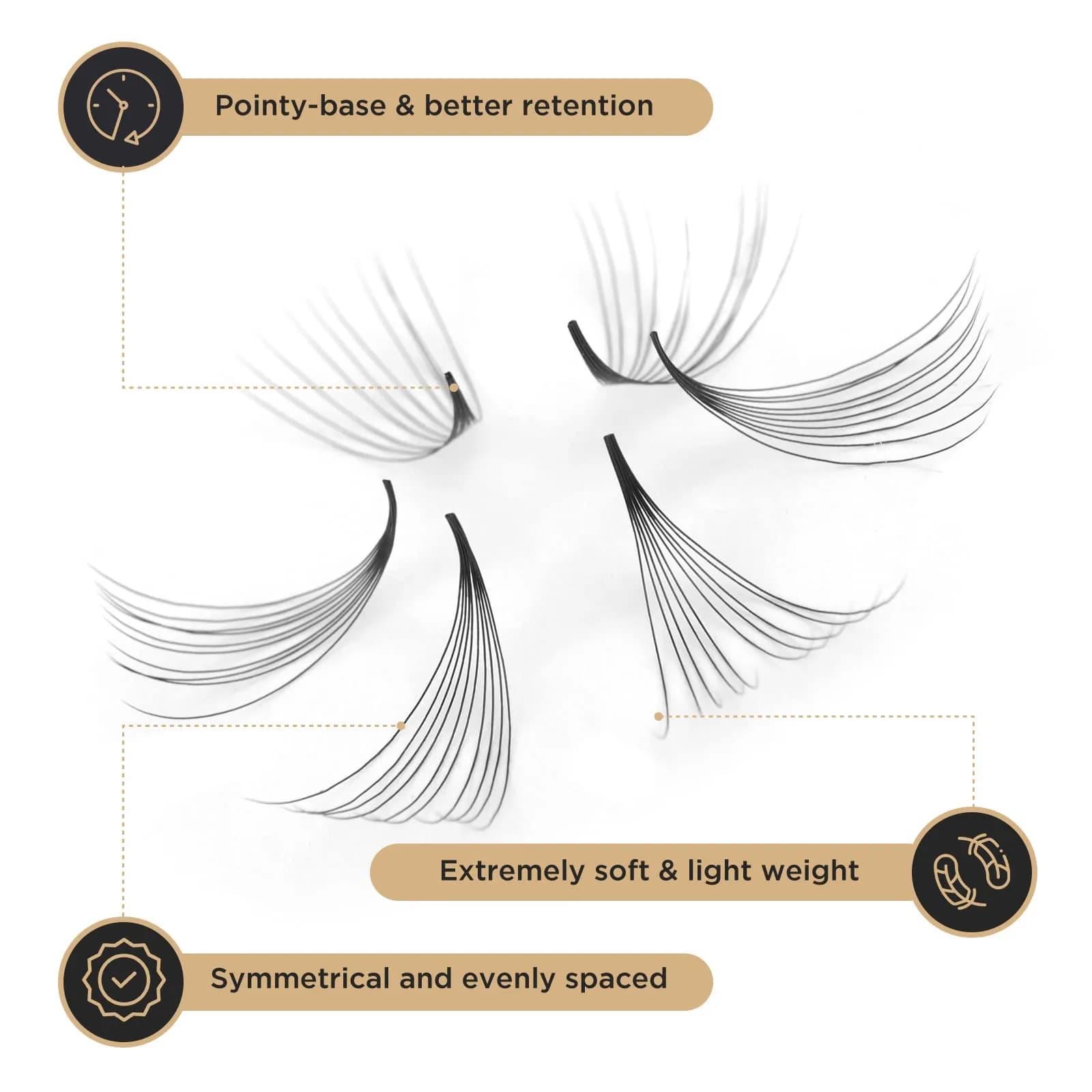 LASHVIEW 1000 Premade Volume Eyelash Extensions 10D D Curl 0.07mm Mixed Tray 9-16mm | Handmade Faux Mink - view 3