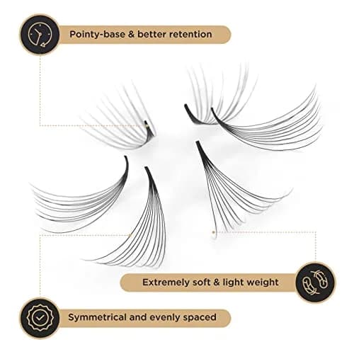 LASHVIEW 1000 Premade Volume Eyelash Extensions 10D D Curl 0.07mm Mixed Tray 9-16mm | Handmade Faux Mink thumbnail 3