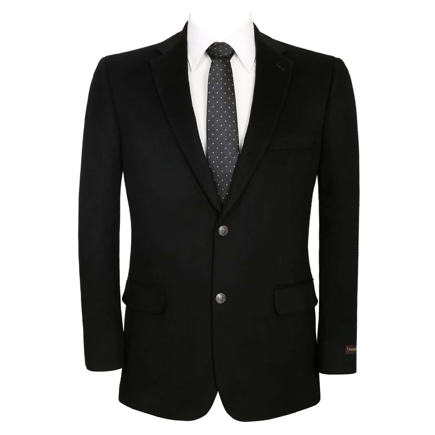 Teemlanny Men's Wool Blend Sport Coat Classic Fit 2-Button Blazer | Suitable for Business & Formal Wear — Black-1