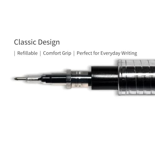 PurpleWillow Japanese Extra Fine Black Gel Pens 0.35mm (12-Pack) | Smooth Writing for Students & Professionals thumbnail 8