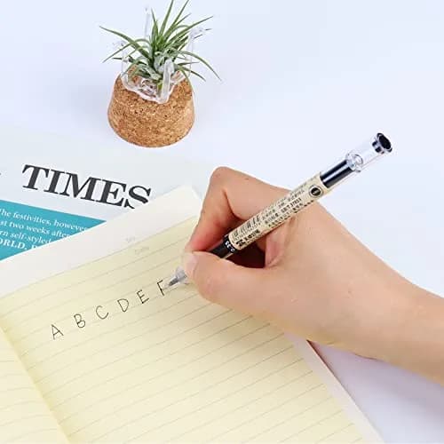 PurpleWillow Japanese Extra Fine Black Gel Pens 0.35mm (12-Pack) | Smooth Writing for Students & Professionals thumbnail 3