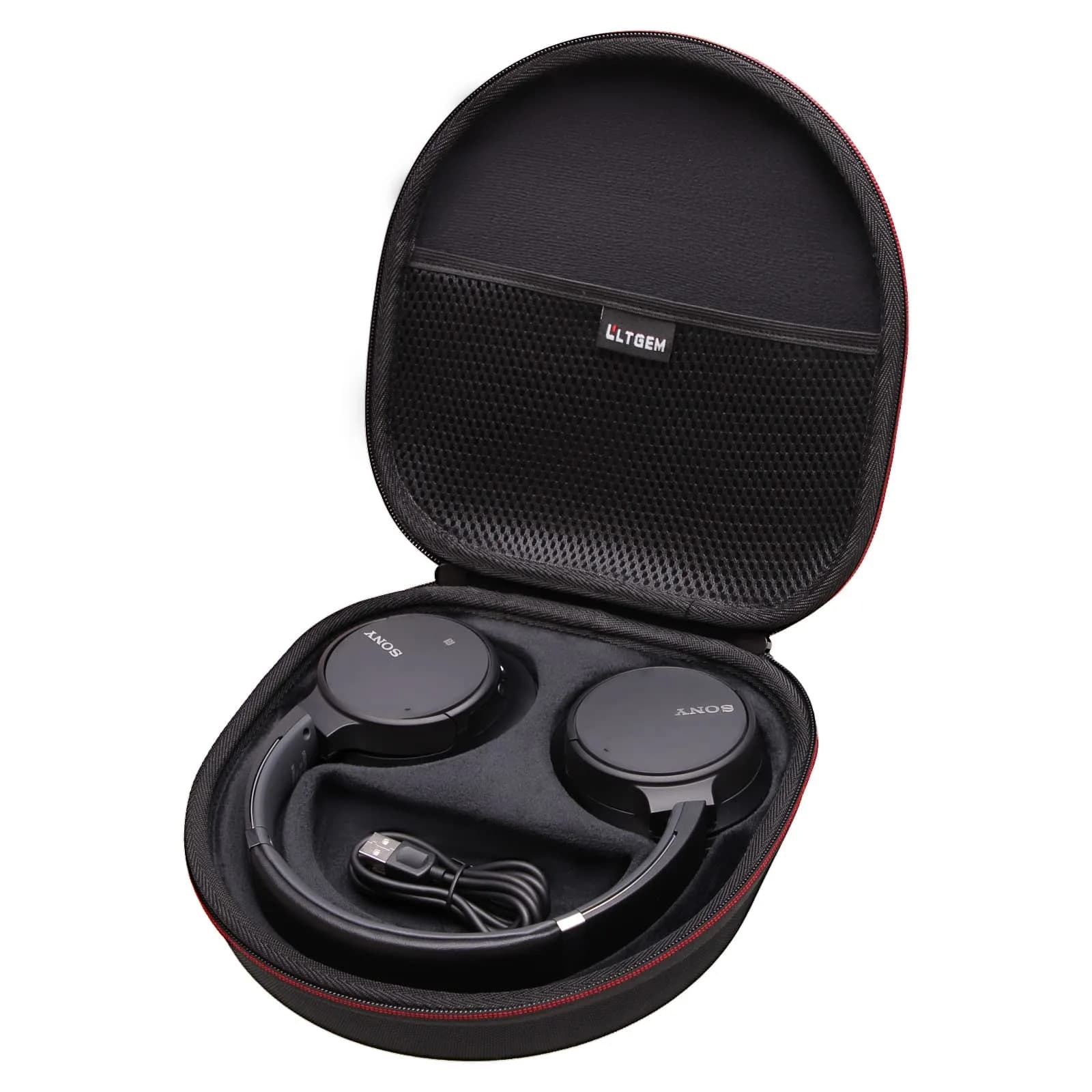 L LTGEM Case for Sony WH-CH720N/WH-CH520 Noise Canceling Wireless Headphones Black | Hard Travel Cover