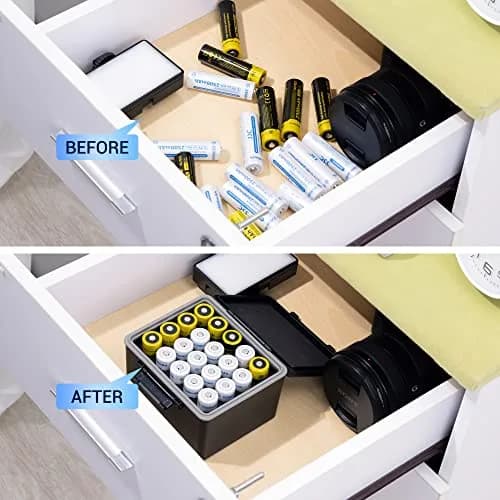 JJC 20 Slots 18650 Battery Storage Case Holder Container Box | Water-Resistant, Shockproof, Pressureproof thumbnail 5