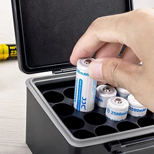 JJC 20 Slots 18650 Battery Storage Case Holder Container Box | Water-Resistant, Shockproof, Pressureproof thumbnail 3