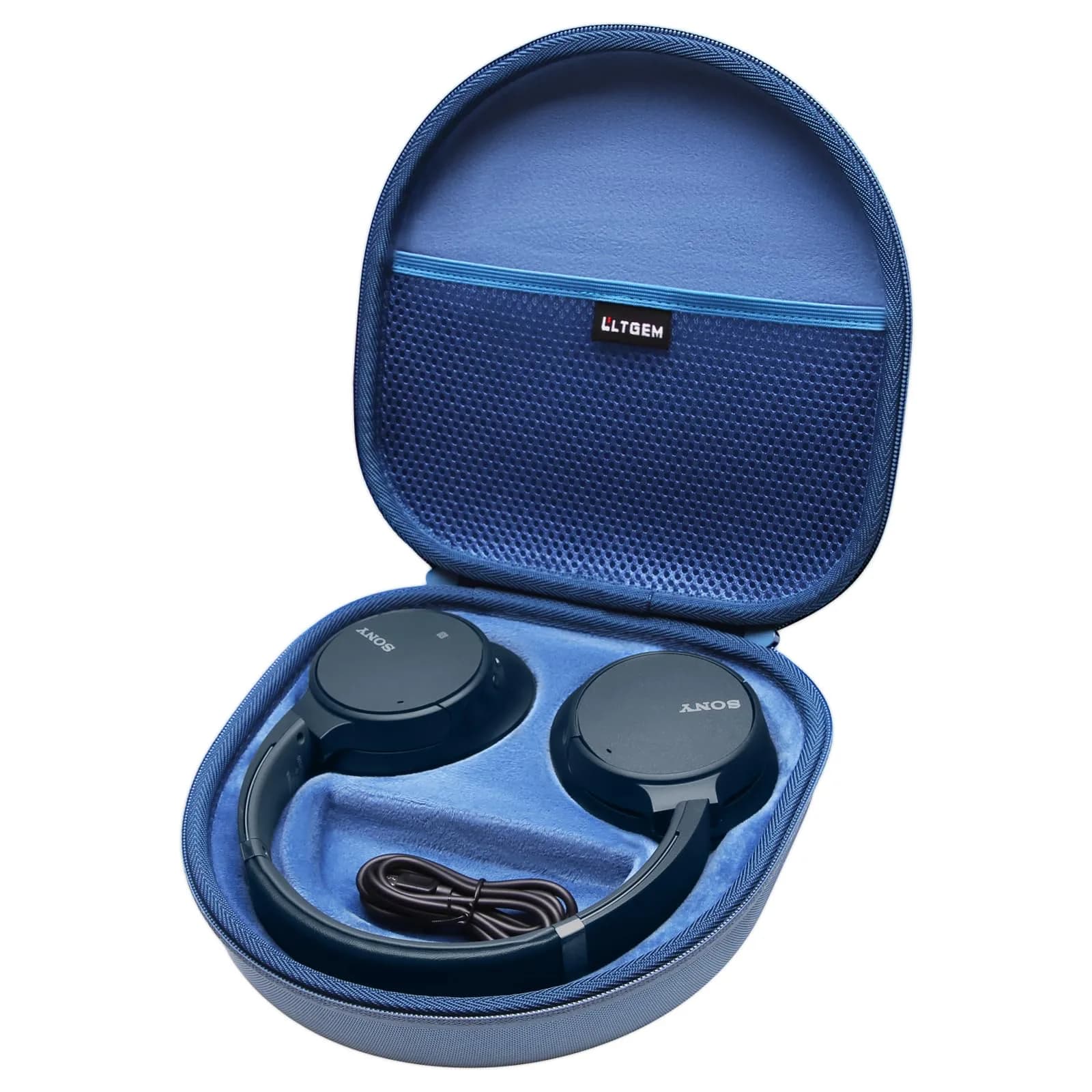 L LTGEM Case for Sony WH-CH720N/WH-CH520 Noise Canceling Wireless Headphones Blue | Hard Travel Cover - main product image