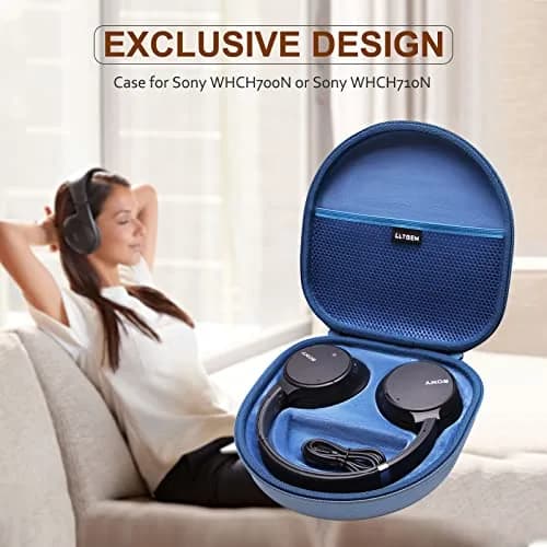L LTGEM Case for Sony WH-CH720N/WH-CH520 Noise Canceling Wireless Headphones Blue | Hard Travel Cover thumbnail 4