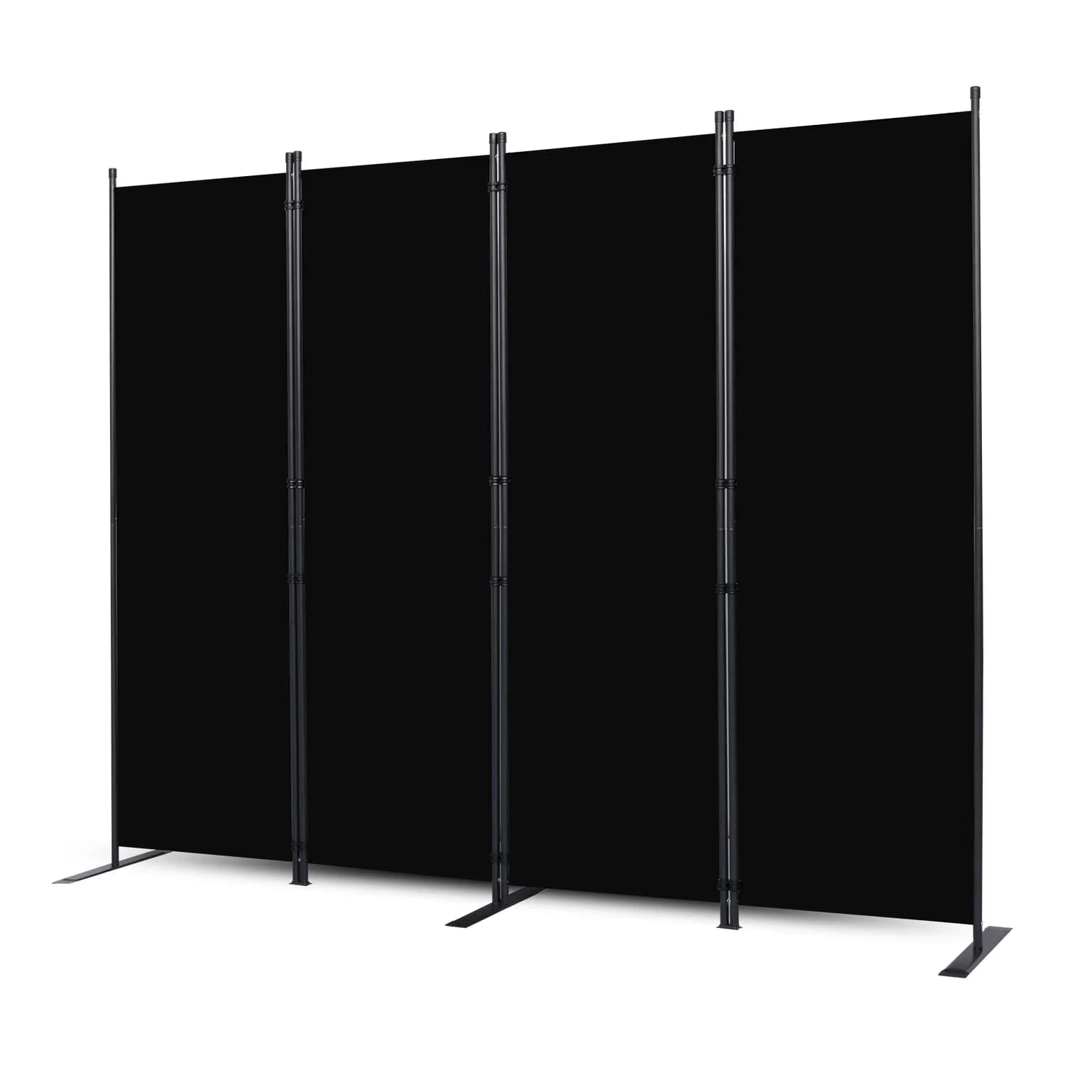 CHOSENM 4 Panel Room Divider 22"x71.3" (88" W x 71.3" H) | Stable Iron Frame Black - main product image