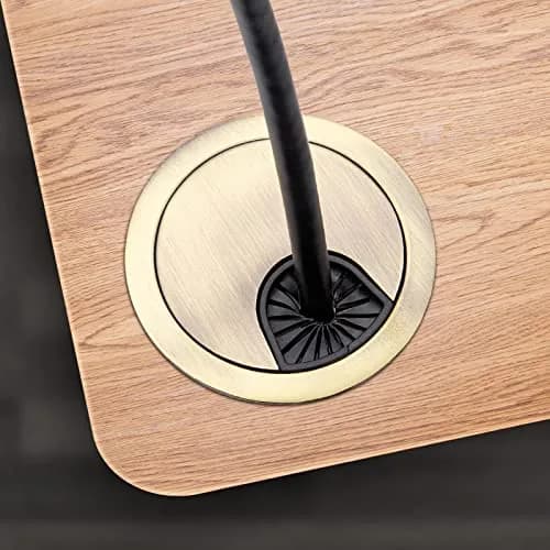 Petutu Desk Grommet 2 Inch Metal Cable Grommet Bronze 2 Pack | Space-Saving Cable Organizer thumbnail 6