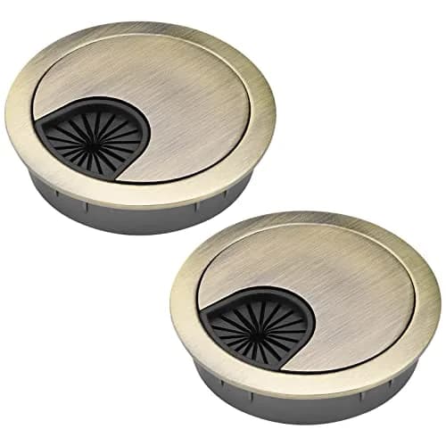 Petutu Desk Grommet 2 Inch Metal Cable Grommet Bronze 2 Pack | Space-Saving Cable Organizer thumbnail 8