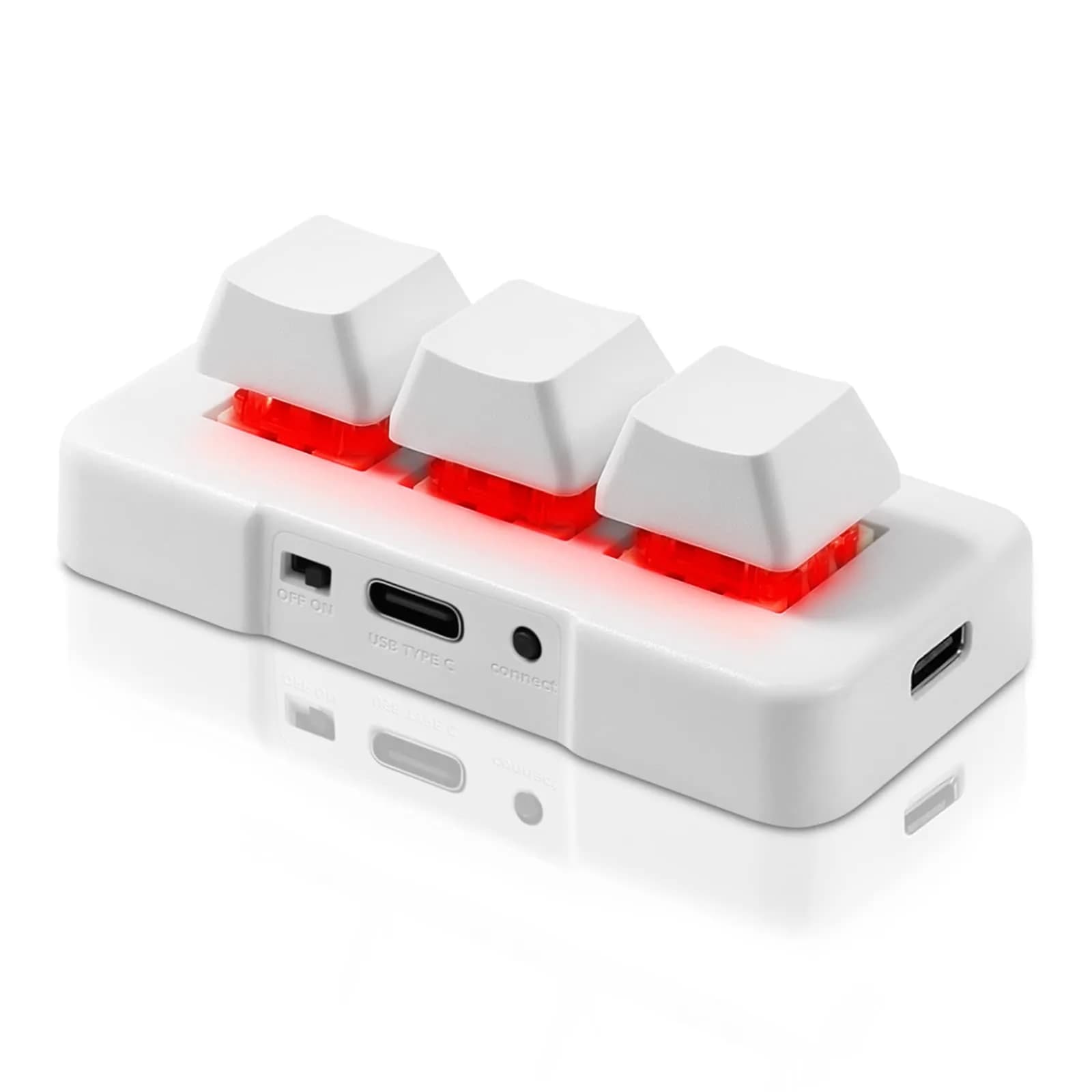PCsensor 3-Key Mini Keypad Wireless Mechanical Gaming Keyboard with RGB LED | Programmable Hot Keys