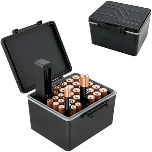 JJC Hard Battery Storage Case Holder with Tester for 20 AA & 14 AAA Batteries | Water-Resistant & Shockproof thumbnail 1