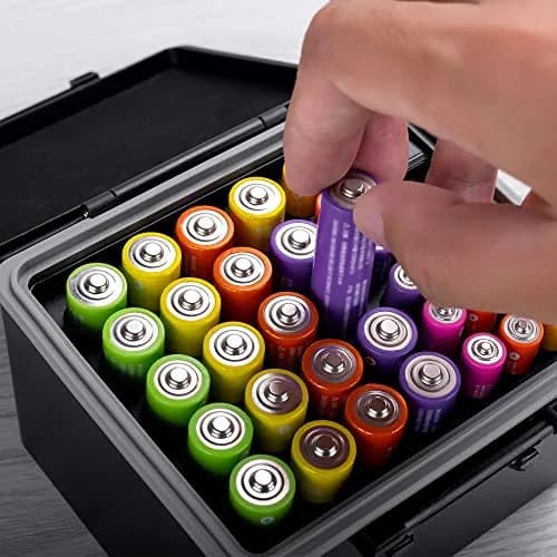 JJC Hard Battery Storage Case Holder with Tester for 20 AA & 14 AAA Batteries | Water-Resistant & Shockproof thumbnail 6