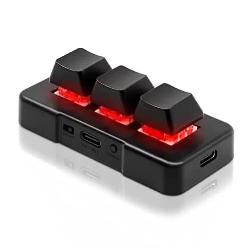 PCsensor 3 Key Mini Macro Keyboard Wireless USB Mechanical Programmable OSU Keypad with RGB LED | 7.6 cm (3 in) | Compatible with PC, Mac, Linux thumbnail 1