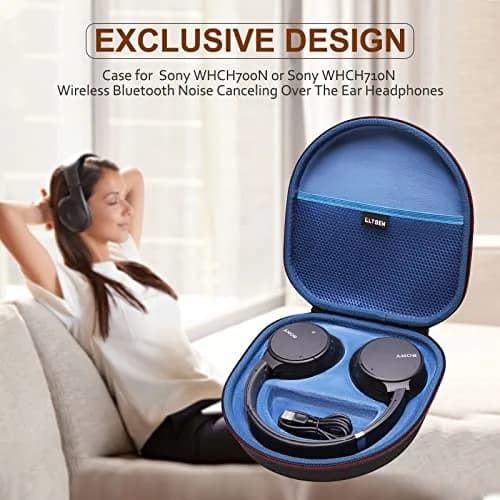 L LTGEM Case for Sony WH-CH720N/WH-CH520 Noise Canceling Wireless Headphones Blue | Hard Travel Carrying Case thumbnail 4