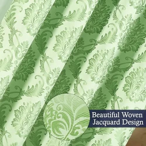 DreamField Linen Jacquard Window Curtains 274.32cm (108"W) x 213.36cm (84"L) Set | Elegant Damask Design with Valance & Tie-Backs thumbnail 6