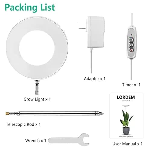 LORDEM Full Spectrum LED Grow Light, 72 LEDs, 4 Brightness Settings | Supports Indoor Plant Growth thumbnail 7