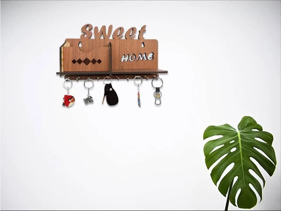 My Dream Carts Sweet Home MDF Wood Key Holder with Mobile Charge Stand | 24 cm (9.4 in) Width thumbnail 8