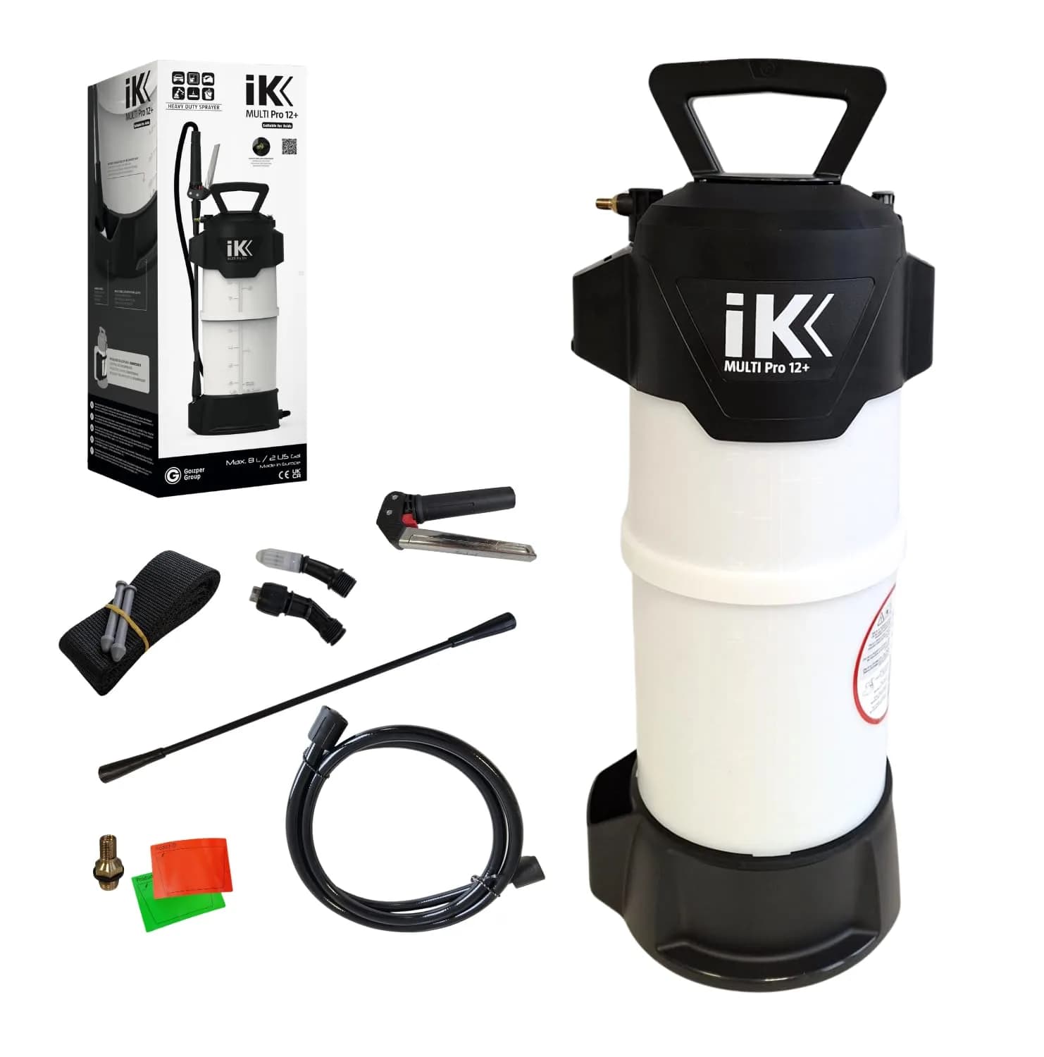 IK Multi Pro 12+ Heavy-Duty Sprayer with Air Compressor Connector | 2 gal Chemical-Resistant Pump