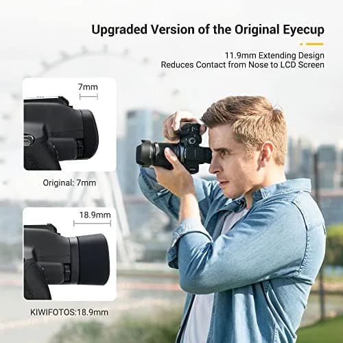 JJC Silicone Eyecup Viewfinder for Canon EOS R7 Camera with Extended Design | Dust & Light Blocker thumbnail 3