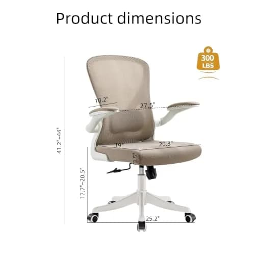 SICHY AGE High Back Mesh Office Chair with Adjustable Lumbar Support & Flip-Up Armrests, 23 in x 29 in x 45 in | Ergonomic Comfort thumbnail 2