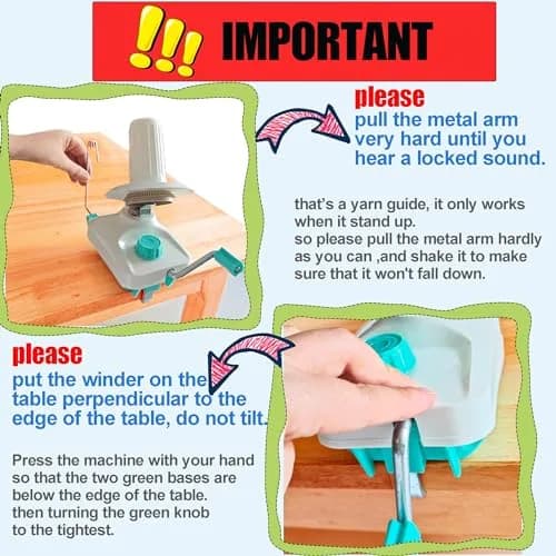 Fokanlo Yarn Ball Winder Machine Green Blue | Hand Operated for Knitting & Crocheting Supplies thumbnail 4