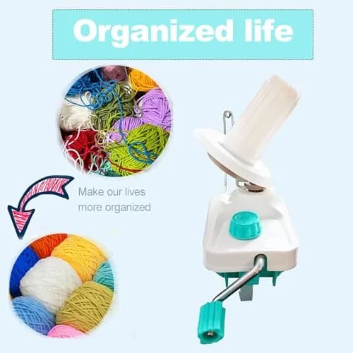 Fokanlo Yarn Ball Winder Machine Green Blue | Hand Operated for Knitting & Crocheting Supplies thumbnail 5