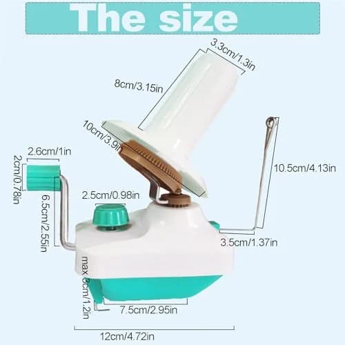 Fokanlo Yarn Ball Winder Machine Green Blue | Hand Operated for Knitting & Crocheting Supplies thumbnail 2